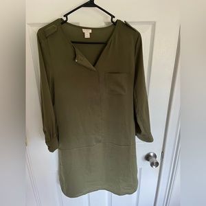 JCrew Factory size 4 olive green sheath dress